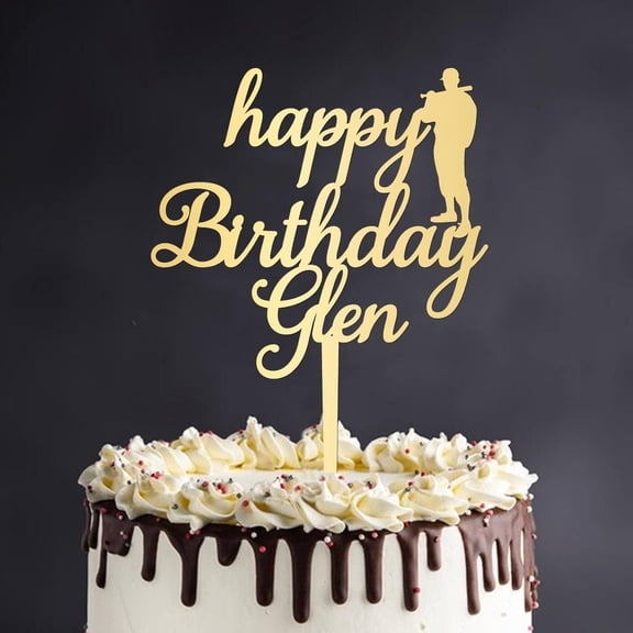 Customized Happy Birthday Cake Topper Pick Reusable Cake Insert Topper Happy Birthday Pastries Cake Keepsakes for Birthday Celebrations Party Decorations