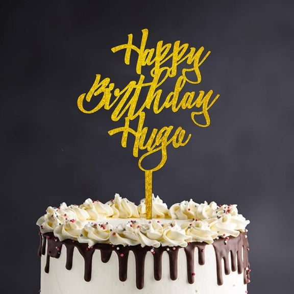 Customized Happy Birthday Cake Topper Pick Reusable Cake Insert Topper Sign Happy Birthday Dessert Cake Keepsake for Birthday Celebrations Theme Party Decoration