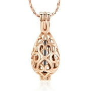HEARBEINGT Customized Hollow Teardrop Urn Necklace for Human Ashes Lotus Flower Ashes Necklace with Mini Keepsake Urn Memorial Cremation Jewelry for Dad Mom Grandpa Grandma