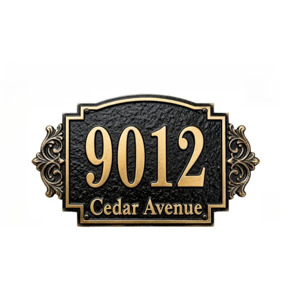 Customized House Address Plaques Outdoor House Number Sign Custom Street Metal Signs Mailbox Door Room Classic Wall