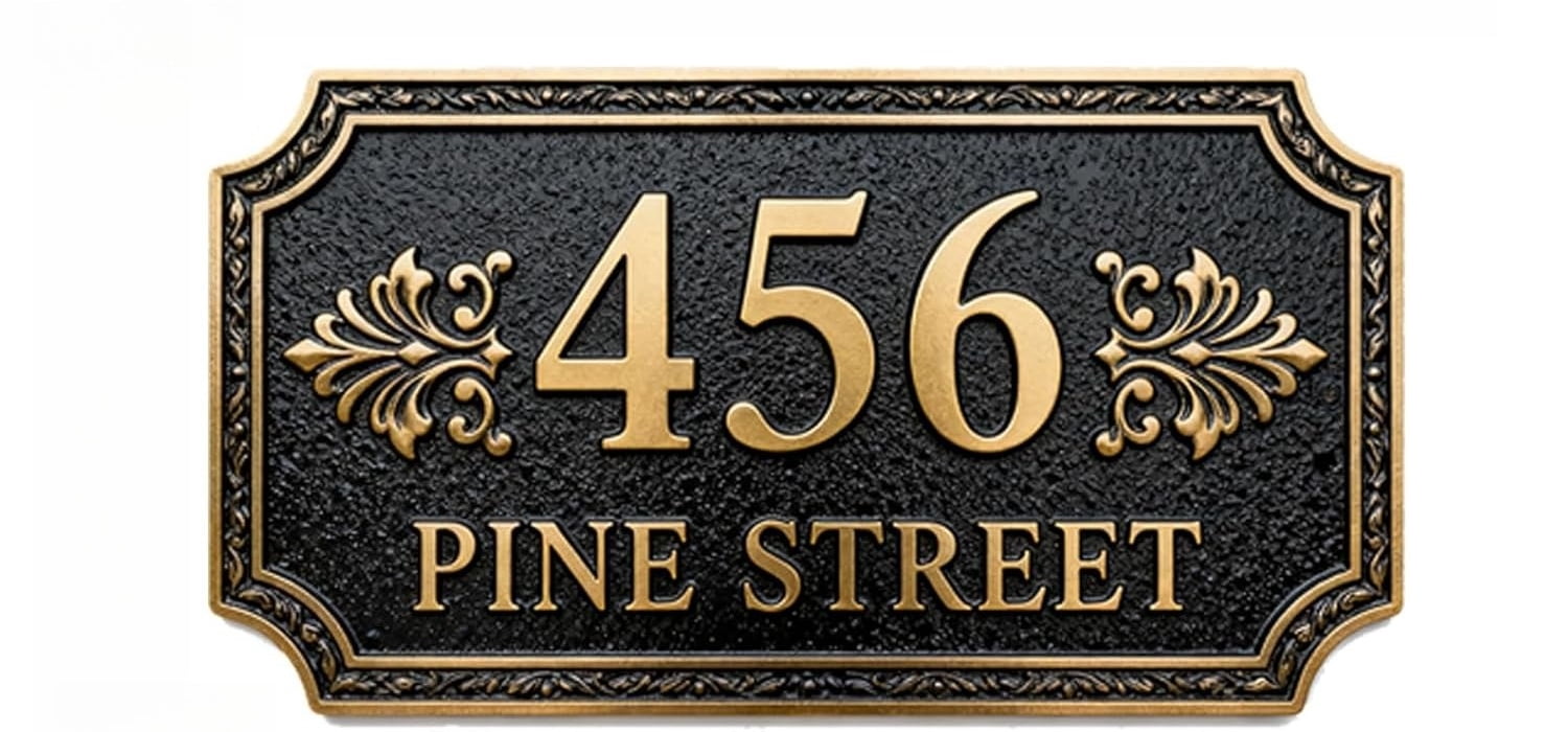 Customized House Address Plaques Outdoor House Number Sign Custom Street Metal Signs Mailbox Door Room Classic Wall