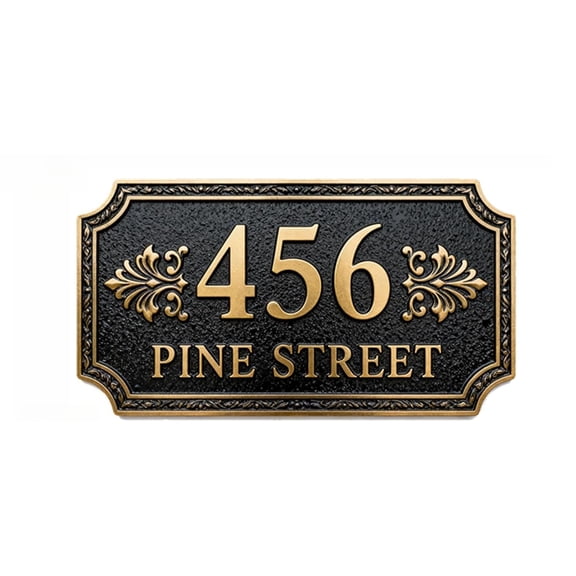 Customized House Address Plaques Outdoor House Number Sign Custom Street Metal Signs Mailbox Door Room Classic Wall