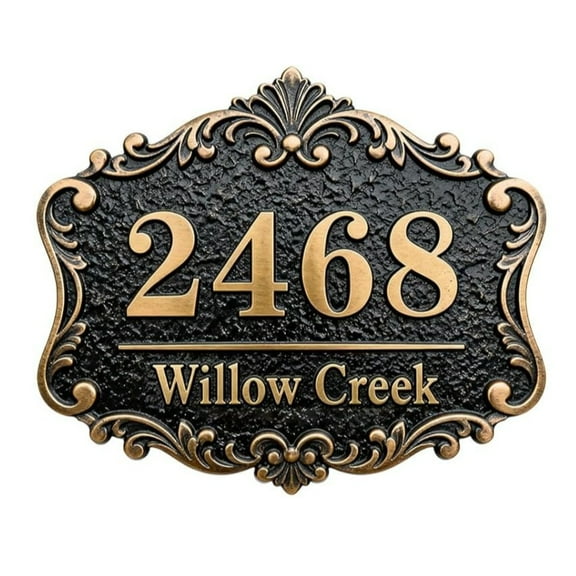 Customized House Address Plaques Outdoor House Number Sign Custom Street Metal Signs Mailbox Door Room Classic Wall