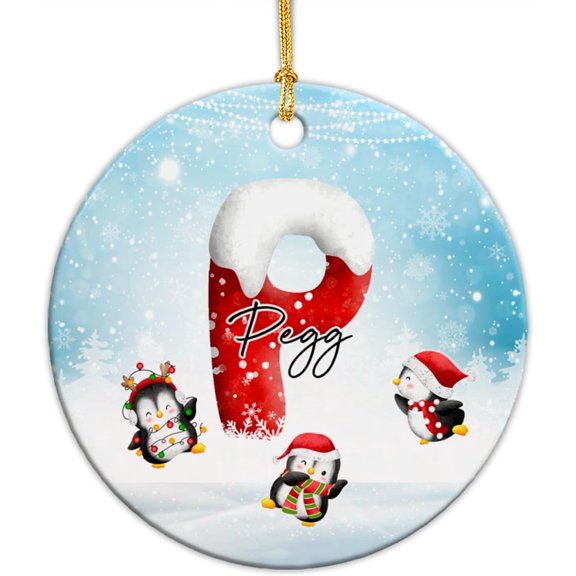 Customized Initial Name Letter O Christmas Ceramic Ornament 2025, Monogram O Xmas Ornament for Friends Family, Personalized Monogram O, Christmas Ornament Gift Monogram Initial Letter O U5p7J4