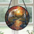 thumbnail image 1 of Customized Landscape River Stained Glass Window Hangings, Landscape River Colorful Glass Panel Pretty Gifts, Landscape River Decoration for Home Garden Christmas 0BTvLI, 1 of 5