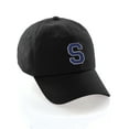 thumbnail image 1 of Customized Letter Intial Baseball Hat A to Z Team Colors, Black Cap White Blue Letter S, 1 of 4