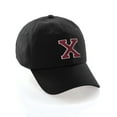 thumbnail image 1 of Customized Letter Intial Baseball Hat A to Z Team Colors, Black Cap White Red Letter X, 1 of 4