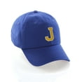 thumbnail image 1 of Customized Letter Intial Baseball Hat A to Z Team Colors, Blue Cap White Gold Letter J, 1 of 4