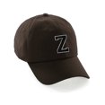 thumbnail image 1 of Customized Letter Intial Baseball Hat A to Z Team Colors, Brown Cap White Black Letter Z, 1 of 4