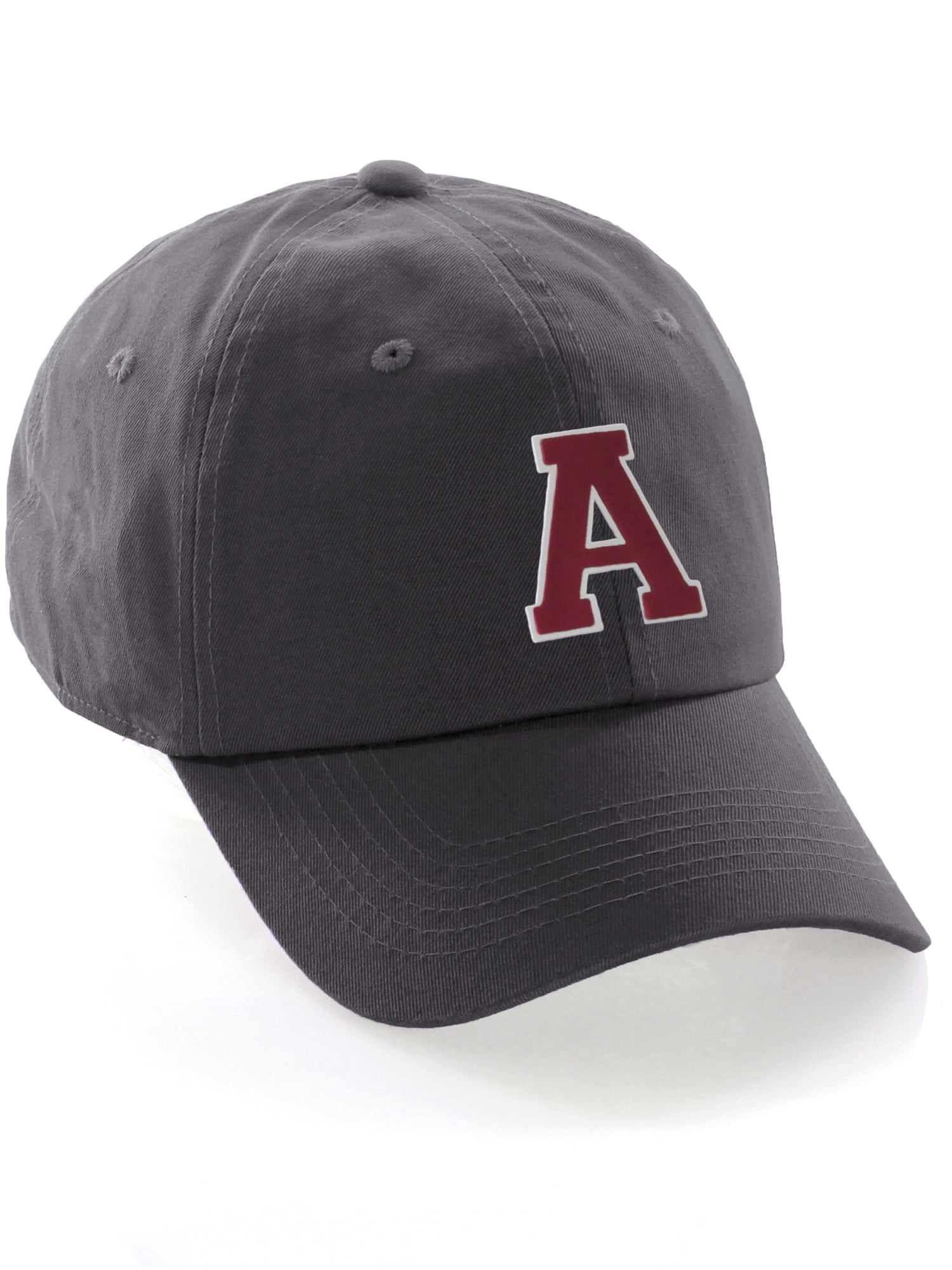 Customized Letter Intial Baseball Hat A to Z Team Colors, Charcoal Cap ...