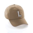thumbnail image 1 of Customized Letter Intial Baseball Hat A to Z Team Colors, Khaki Cap Black White Letter L, 1 of 4