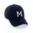 thumbnail image 1 of Customized Letter Intial Baseball Hat A to Z Team Colors, Navy Cap Black White Letter M, 1 of 4