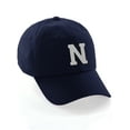 thumbnail image 1 of Customized Letter Intial Baseball Hat A to Z Team Colors, Navy Cap Black White Letter N, 1 of 4