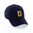 thumbnail image 1 of Customized Letter Intial Baseball Hat A to Z Team Colors, Navy Cap White Gold Letter D, 1 of 4