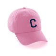 thumbnail image 1 of Customized Letter Intial Baseball Hat A to Z Team Colors, Pink Cap White Navy Letter C, 1 of 3