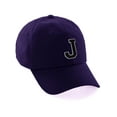 thumbnail image 1 of Customized Letter Intial Baseball Hat A to Z Team Colors, Purple Cap White Black Letter J, 1 of 3