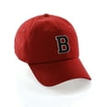 thumbnail image 1 of Customized Letter Intial Baseball Hat A to Z Team Colors, Red Cap White Black Letter B, 1 of 4