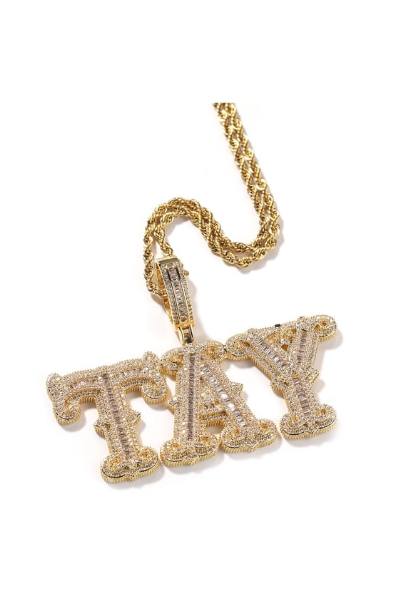 Customized Letters Necklace Gold Plated Personalized Nameplate Jewelry Customized Gift for Man Women