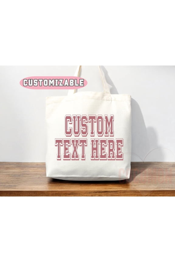 Customized Logo Tote Bag Bulk Custom Text Tote Shopper
