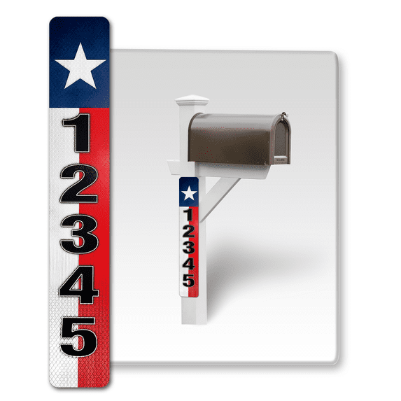 Customized Mailbox Address Numbers Stickers for Outside, 911 Emergency Super Reflective Vertical Home/Office/Apartment Number/Letter Vinyl Decal (4x15", Taxes State)
