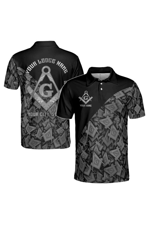 Customized Masonry Master Mason Multi-color Men's Polo Shirt S-5XL
