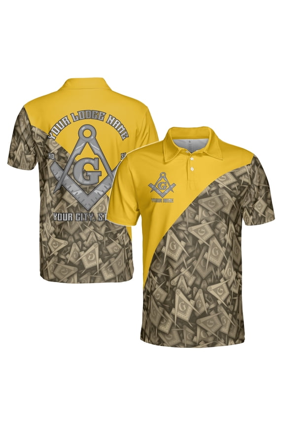 Customized Masonry Master Mason Multi-color Men's Polo Shirt S-5XL