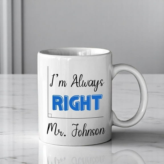 Customized I'm Math Teacher Gift for Educators, Back to School or End of Term Present – Ceramic Tea Cup for Classroom or Office Use, Personalized Math Teacher Mug Custom Name Coffee Cup