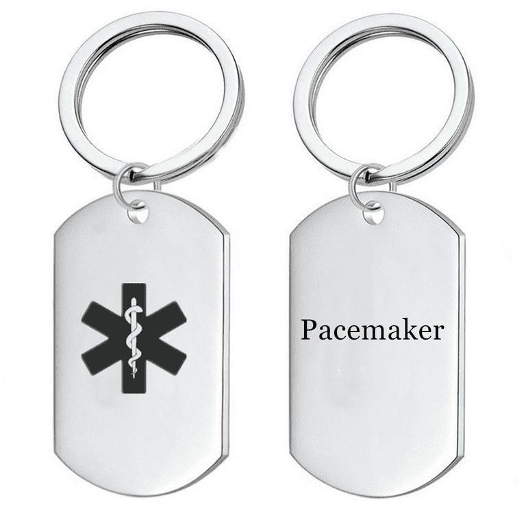 Customized Medical Alert ID Pacemaker Awareness Keychain