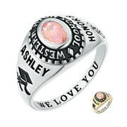 Mementos PJM Custom Women's Class Rings 10kt White Gold for High School and College-Classic