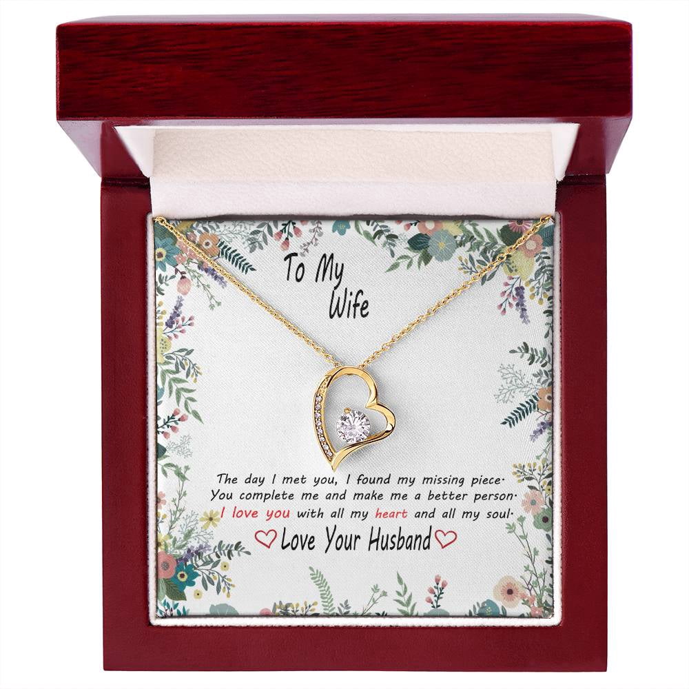 Customized Message Card Necklace for wife - Forever Love Necklace - 14k ...