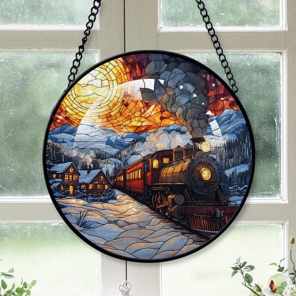 Customized Midnight Hanging Stained Glass for Windows , Midnight Hand-Painted Sun Catcher, Midnight Garden Hangings Christmas, for Home Décor WZHZHM