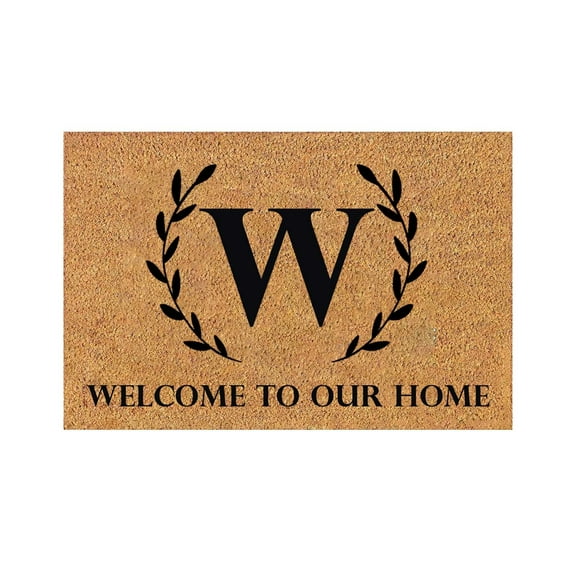Customized Monogram Welcome Mats Outdoor for Front Door Custom Welcome Door Mats Indoor Entrance with Initial Low-Profile Floor Mat for Yard 24"x16"