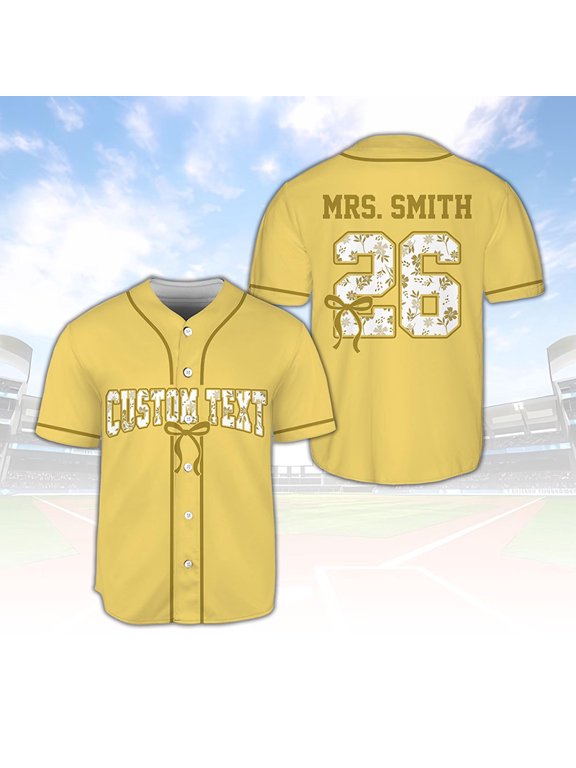 Customized Name And Grade Floral Letter Coquette Bow Teacher Baseball Jersey, Back To School Gift, Teacher Gift
