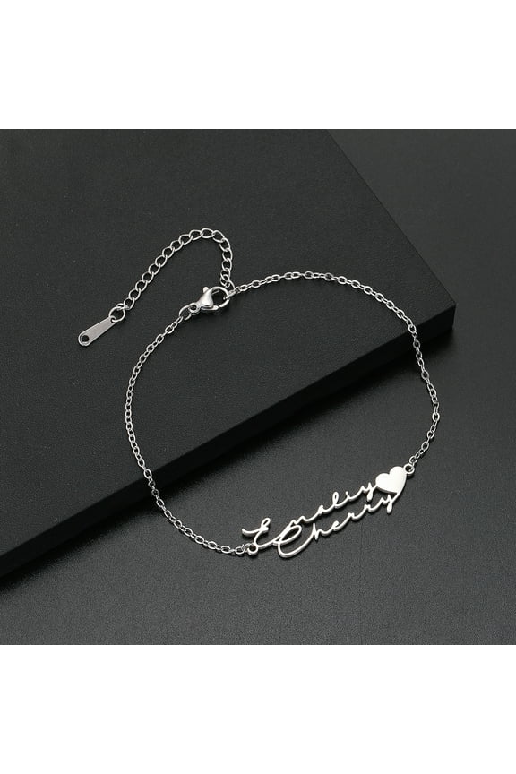 Customized Name Bracelet for Women Men Personalised Customized Letters Bangle Stainless Steel Jewelry Christmas Gift