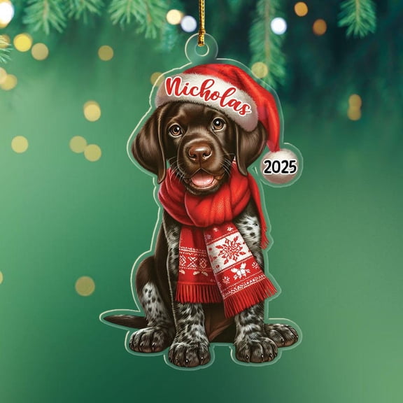 Customized Name Dog Puppy Shaped Xmas Ornament Gifts for German Shorthaired Pointer Lover Daddy Mommy, German Shorthaired Pointer Christmas Ornament Decor, Personalized Dog Owner Ornaments Xmas 2025
