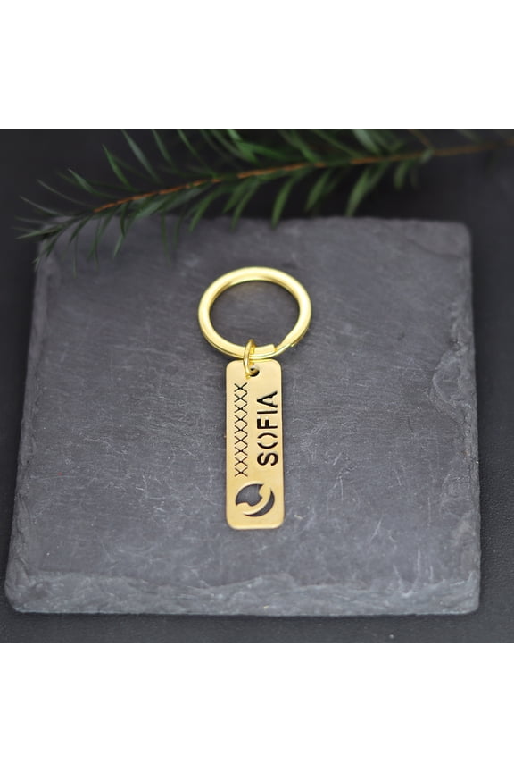 Customized Name Number Anti Loss Keychain Personalized Pendant Nameplate Friend Family Keyring Stainless Steel Key Chain