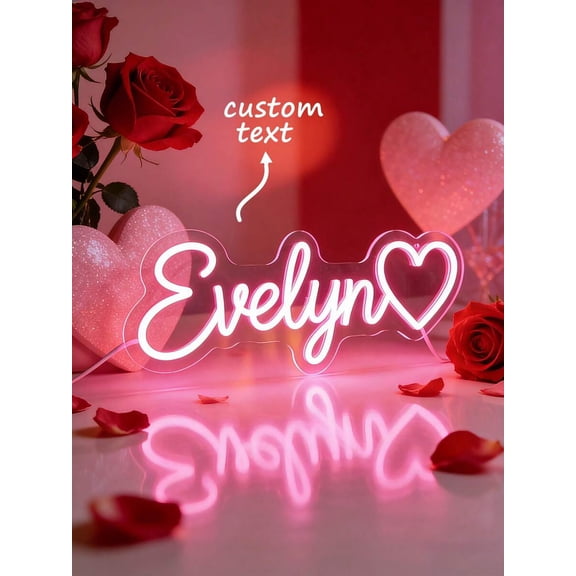 Customized Neon Light Wall Decor, Personalized Dimmable USB Neon Sign, Valentine's Day, Wedding, Birthday Party Gift, Customizable Bedroom Neon Name Plate