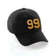 thumbnail image 1 of Customized Number Hat 00 to 99 Team Colors Baseball Cap, Black Hat Red Gold Number 99, 1 of 4