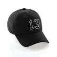 thumbnail image 1 of Customized Number Hat 00 to 99 Team Colors Baseball Cap, Black Hat White Black Number 13, 1 of 4