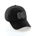 thumbnail image 1 of Customized Number Hat 00 to 99 Team Colors Baseball Cap, Black Hat White Black Number 88, 1 of 4