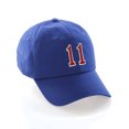 thumbnail image 1 of Customized Number Hat 00 to 99 Team Colors Baseball Cap, Blue Hat White Red Number 11, 1 of 4