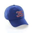 thumbnail image 1 of Customized Number Hat 00 to 99 Team Colors Baseball Cap, Blue Hat White Red Number 35, 1 of 4