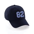 thumbnail image 1 of Customized Number Hat 00 to 99 Team Colors Baseball Cap, Navy Hat White Blue Number 82, 1 of 4