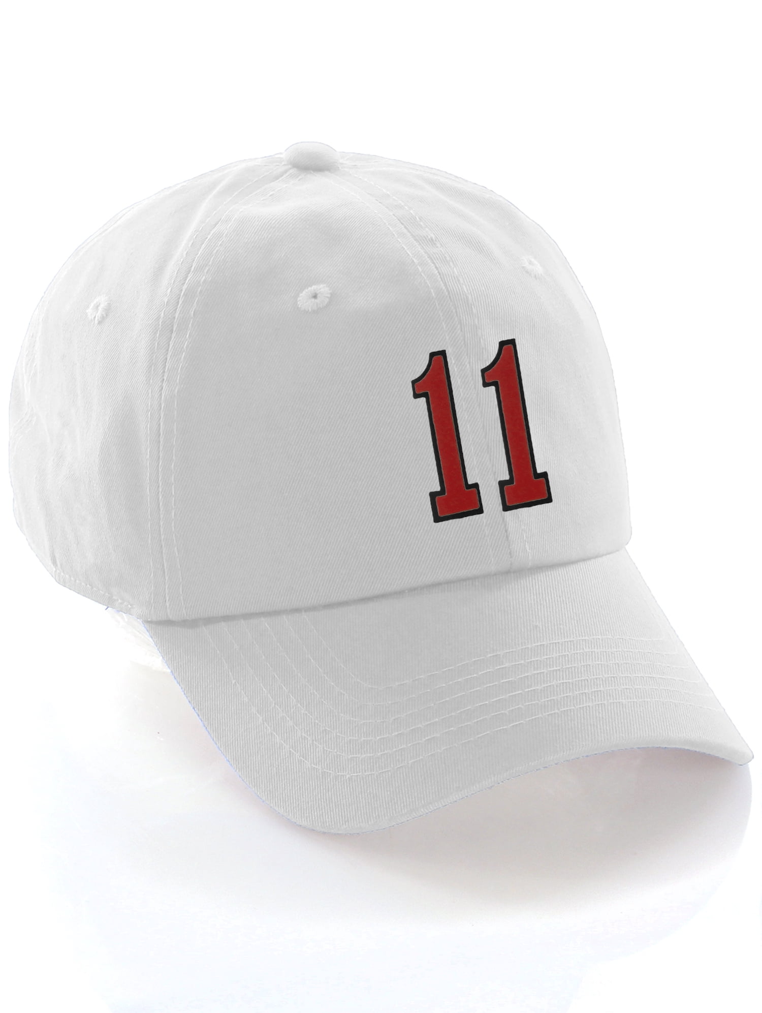 Customized Number Hat 00 to 99 Team Colors Baseball Cap, White Hat ...