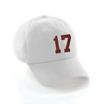 thumbnail image 1 of Customized Number Hat 00 to 99 Team Colors Baseball Cap, White Hat Black Red Number 17, 1 of 4