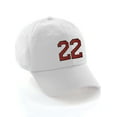 thumbnail image 1 of Customized Number Hat 00 to 99 Team Colors Baseball Cap, White Hat Black Red Number 22, 1 of 4