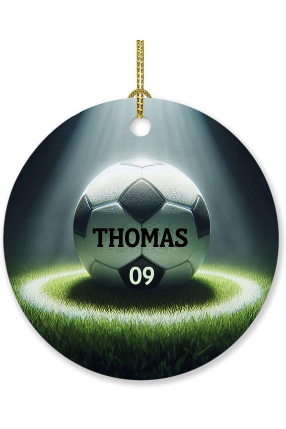 Customized Number/Name Soccer Player Xmas Ornament 2025, Personalized Soccer Christmas Ornament Gift for Soccer Fans Team Coach, Soccer Christmas Tree Decor Ornament, Unique Soccer Sport Ornament