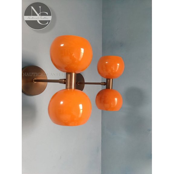 Hussain Crafts Mid-Century Customized Funky 1-Light Raw Brass Indoor Sconce Stilnovo Wall Sconce |Mid-Century Modern Vanity Light