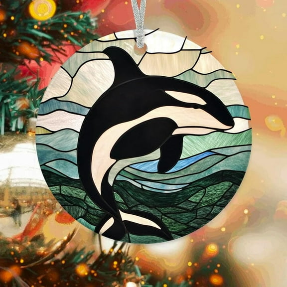 Customized Orca Whale Christmas Ornaments, Orca Whale for Christmas Tree, Orca Whale Christmas Dcor, Ornament 2025 9SjYZ1