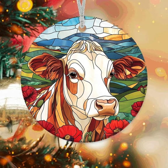 Customized Ornaments Brown Cow, Brown Cow Ornament, Brown Cow Decor, Brown Cow for Trees hOErsg (Brown Cow 10)